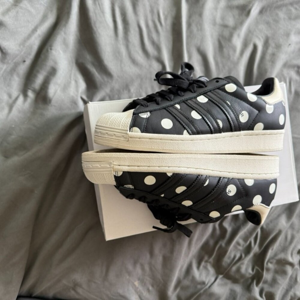 Adidas Women's Black and White Polka Dot Sneakers - Picture 5 of 7